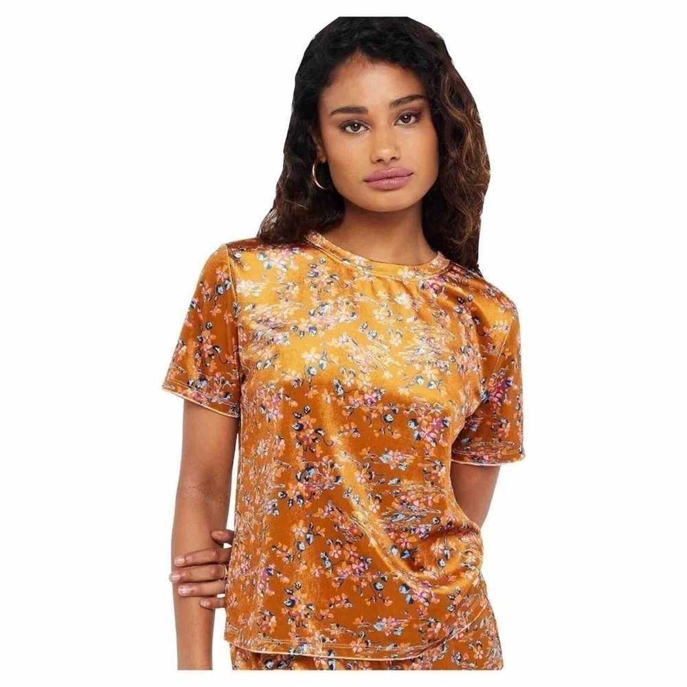 Savage x Fenty Womens Psychedelic Velvet Sleep Top in Distorted Bloom